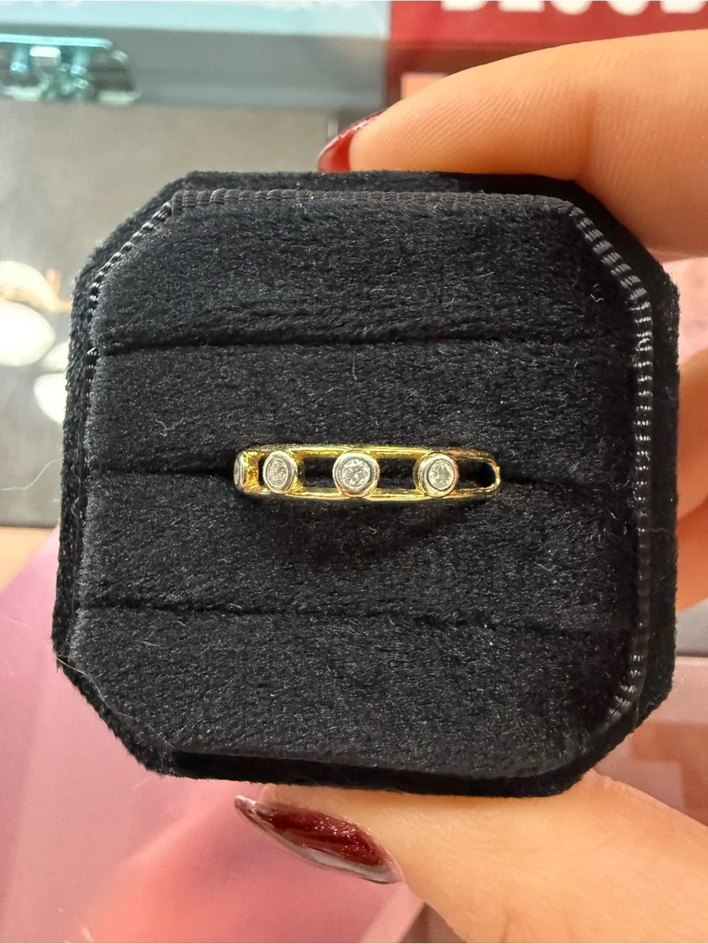Two-Tone Diamond Bubble Band